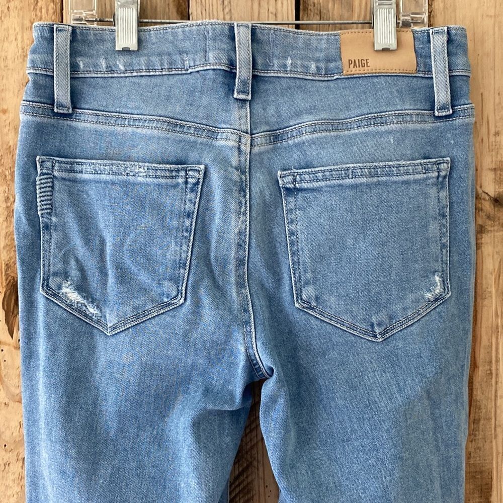 PAIGE Amber Mid Rise Straight Fiesta Destructed Size 25 - Picture 8 of 14